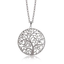 Silver Plated Tree of Life Necklace Pendant For Women Jewelry Elegant Fashion Long Chain Crystal Necklaces & Pendants XL06560