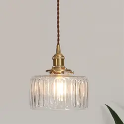 Современная полоса ручной выдувного стекла светильник латунный держатель для лампы Люстра Подвеска подвесные светильники