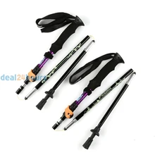 2 шт/лот палочки для ходьбы анти-шок складные регулируемые телескопические палки для пеших прогулок треккинговые алюминиевые