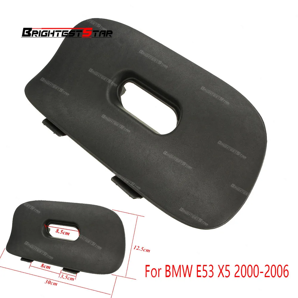 51128402327 الأسود ل BMW E53 X5 2000-2006 الذيل الخلفي الوفير السحب شريط غطاء تقليم رفرف وصلة مقطورة جبل مع حفرة