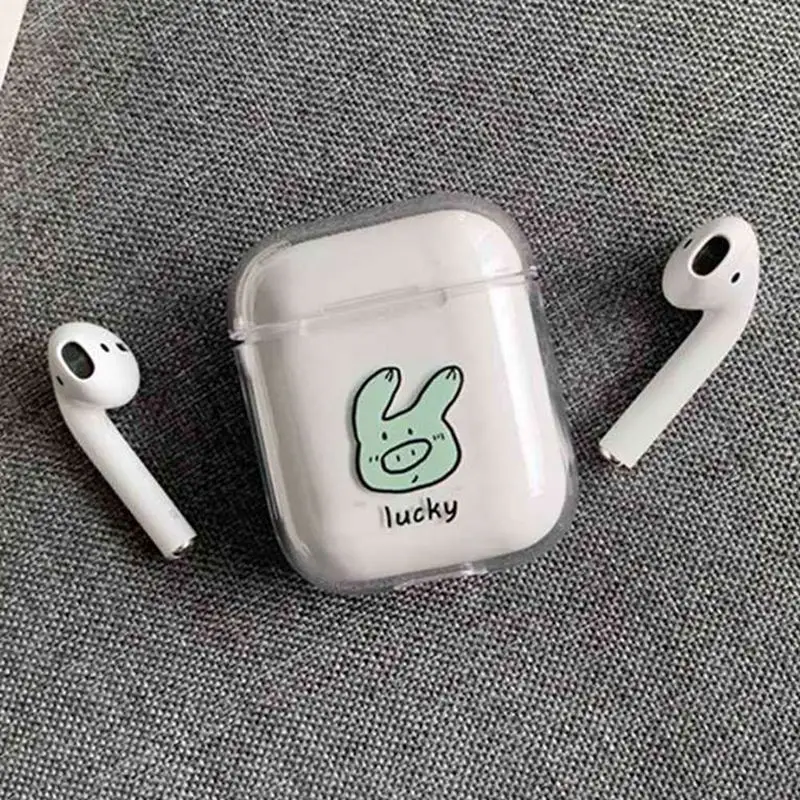 Silicone Airpods Wireless Cut Pig Print Earphone Charging Case Wireless Bluetooth Headset Protective Sleeve Cover Earphones Box