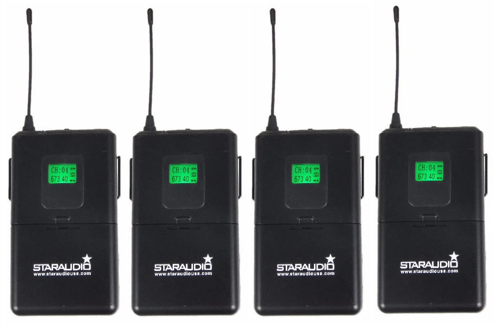 pro audio dj pa 4ch uhf microphone system