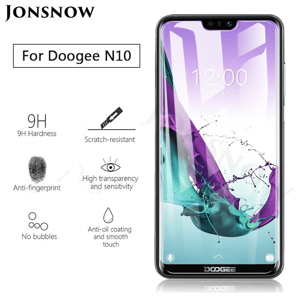 JONSNOW закаленное стекло Для Doogee N10 5,8" 9 H 2.5D защитная пленка Взрывозащищенная прозрачная защитная пленка для ЖК-экрана