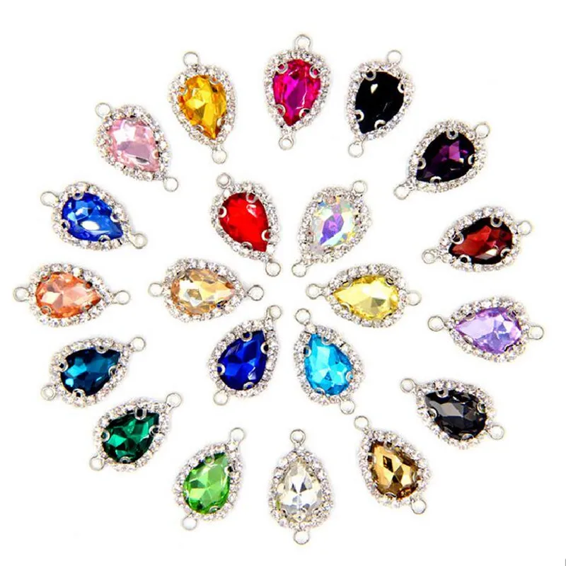 

Капля воды шармы-соединители Подвеска для изготовления ювелирных изделий Шарм Разъемы Фурнитура для серег для ожерелий и браслетов DIY аксессуары