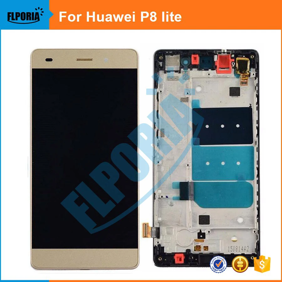 FLPORIA 5 шт. для huawei P8lite P8 Lite ЖК-дисплей Дисплей Сенсорный экран планшета с рамкой Полное собрание Запчасти для авто