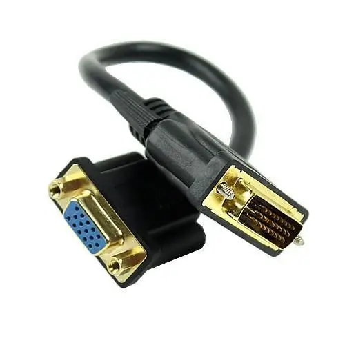Позолоченные DVI to VGA adapter кабель (24 + 5) мужчин и женщин связи дисплея|Соединители| |