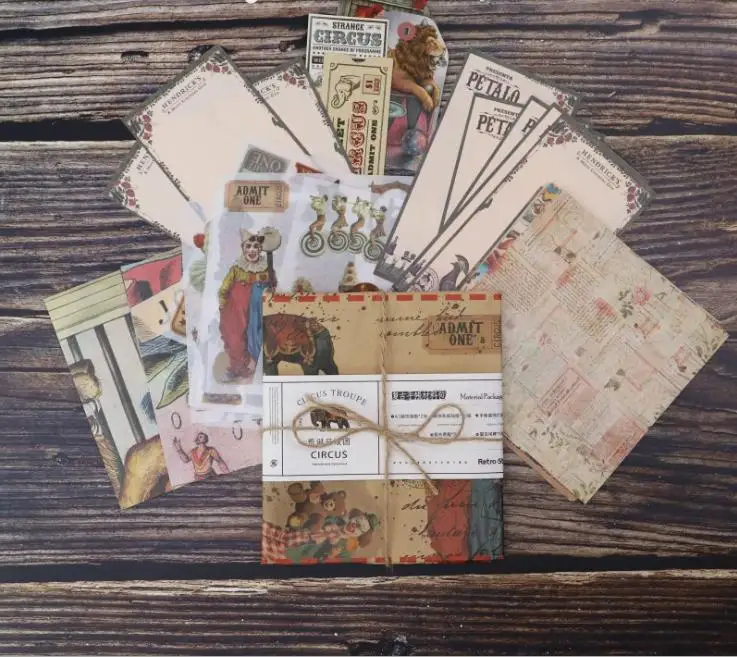 

42 Pcs Vintage Craft Paper Labels Tags Photos Decor Props Craft Paper for DIY Scrapbooking Papers Scrapbook Album