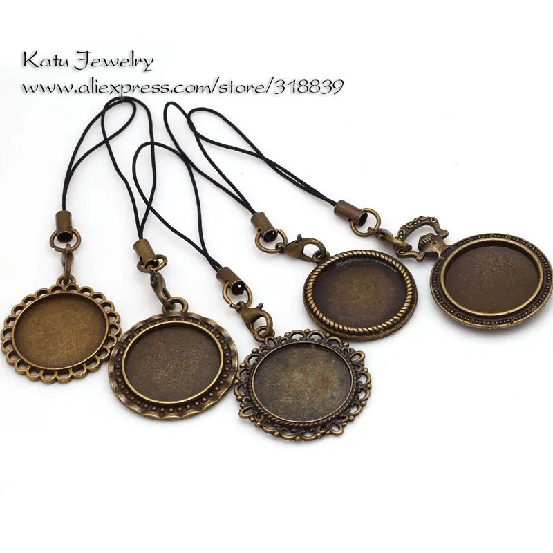 

5Pcs/lot Vintage Bronze Metal Zinc Alloy Lobster Clasp 20mm Cabochon Setting Jewelry Blank Setting Findings LC8502