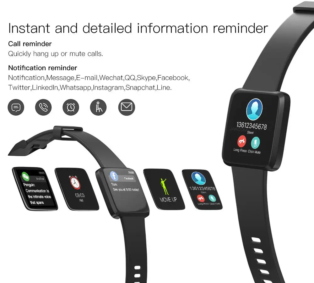 Jakcom H1 Smartwatch кровяное давление водонепроницаемый Smartwatch для женщин монитор сердечного ритма фитнес-трекер часы спортивные для Android IOS
