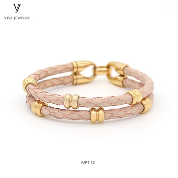

Customize Luxury Baby Pink Python Leather Bracelet For Women Newest Charm Pink Python Women Bracelet Jewelry Has Luxury Gift Box
