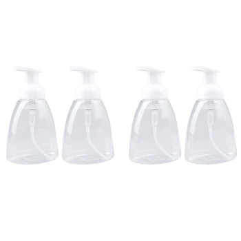 

4 PCS 300ml Foaming Soap Dispensers Clear Plastic Pump Bottle for Travel Outing Camping
