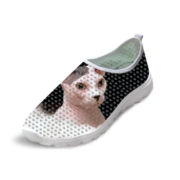 

Male Summer Causal Flats Shoes Fashionable Men Sneakers Mesh Breathable Shoes Canadian Hairless Sphinx cat Print Cool Wear