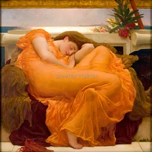 portrait mural print decoration canvas painting masterpiece reproduction sleep beauty Flaming June c1895 By Frederick Leighton frederick ramsay reapers