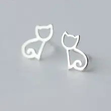 Милые реальные. Серьги-гвоздики с животными из стерлингового серебра 925 пробы