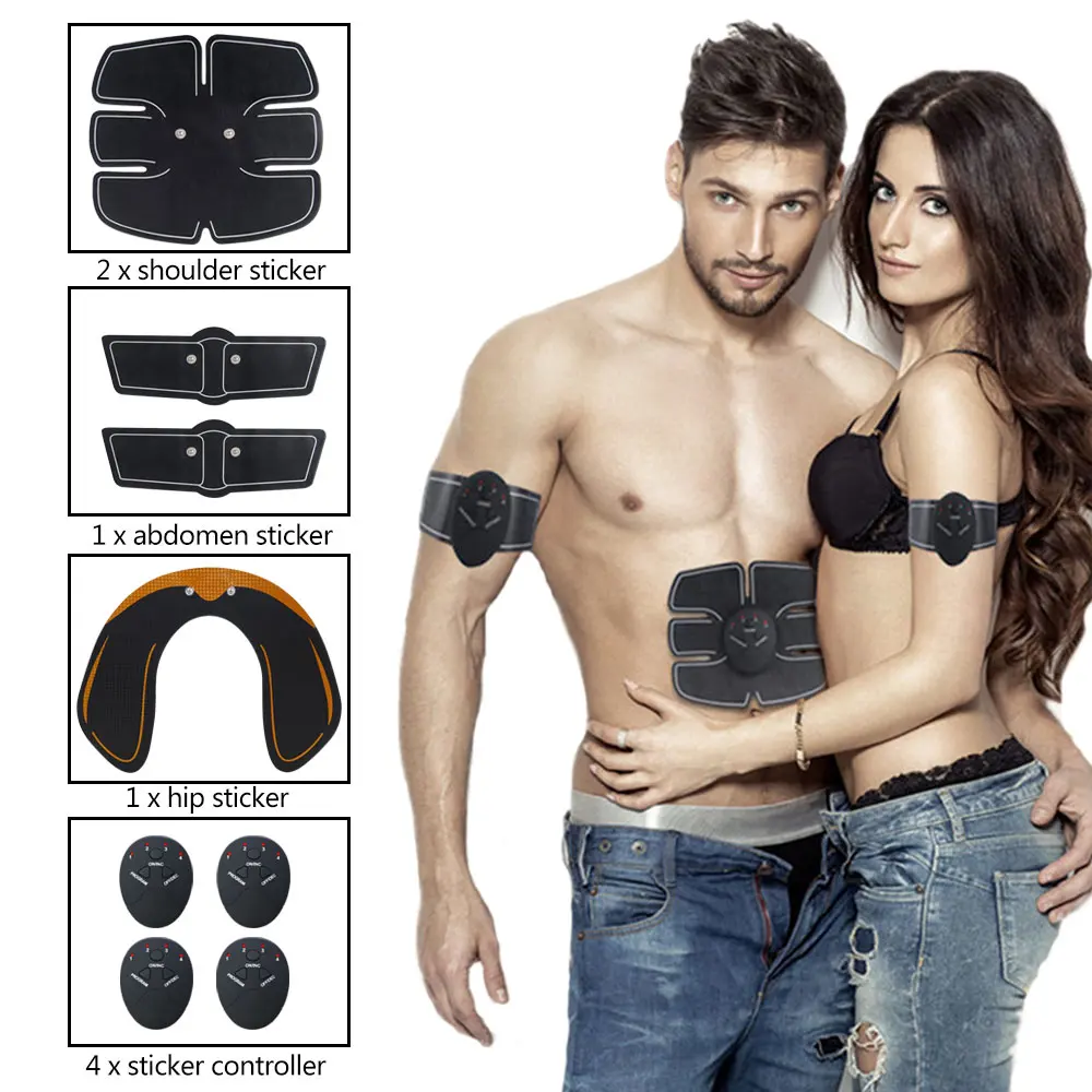 

2/4/6/8pcs Wireless Hip Trainer Abdominal machine electric muscle stimulator ABS ems Trainer Body slimming Massage Belt Unisex