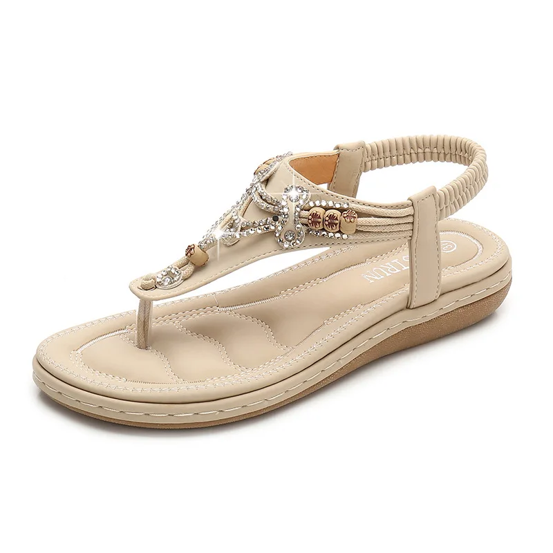 

Yu Kube Summer Shoes Woman Sandals Bohemian Flat Sandalias Mujer 2019 Chaussures Femme Flip Flops Low Heel Thongs Sandals