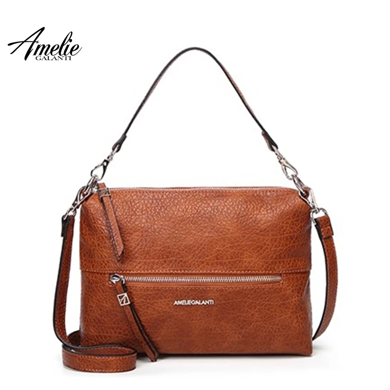 

AMELIE GALANTI Women Bag Purse and Handbag Lady Shoulder & Handbags Leather Luxury Women Bag Designer Female Flap Bag