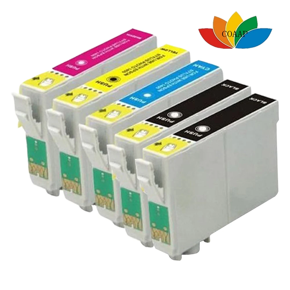 Cartuchos de tinta para impresora EPSON fox T1285, recambio de tinta  Compatible con Epson Stylus SX125, SX130, SX230, SX235W, SX420W, SX425W,  paquete de 5 uds.|ink cartridge|ink cartridge for epsoncartridge for epson -