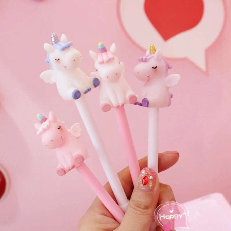 1 шт. милые флеш накопитель в виде единорога Kawaii розовый гелевая ручка 0 5 мм с