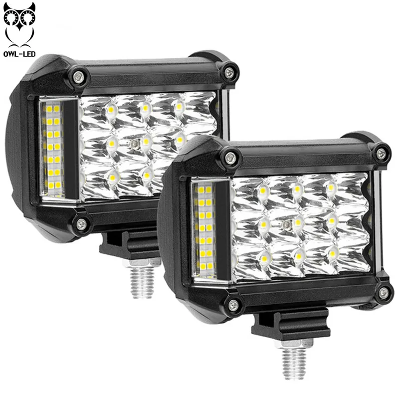 

2pcs 4inch 57W LED Work Light Bar 3-Row Combo Work Light Pods Offroad Driving Fog Lamp for 4X4 Truck ATV SUV Jeep Boat