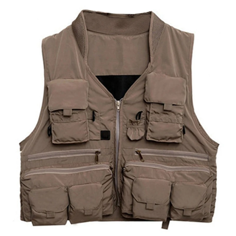Khaki Корейский жилет для рыбной ловли, Быстросохнущий жилет для рыбной ловли из дышащего материала, куртка для рыбной ловли из полиэфирного волокна, жилет для фотосъемки - Цвет: Khaki