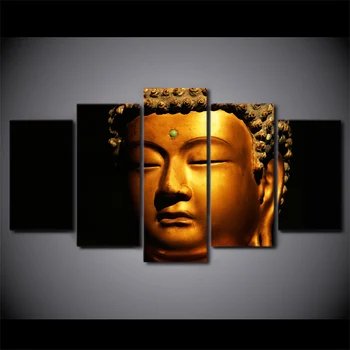 

5 Piece Framed HD Printed Golden Buddha Canvas Painting Home Decor Art Print Picture Wall Printing Decoracao Para Casa