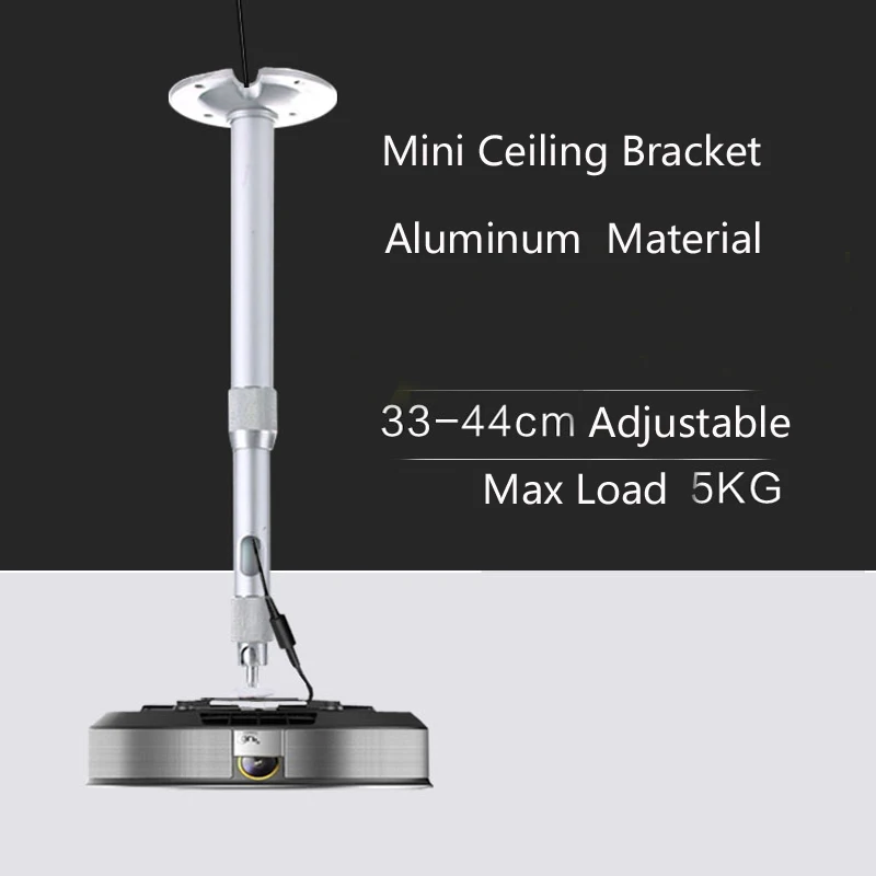

Aluminum Alloy Mini LED DLP Projector Ceiling Mount Bracket 33cm to 44cm adjustable Universal Screw 6mm type Flex Two Section
