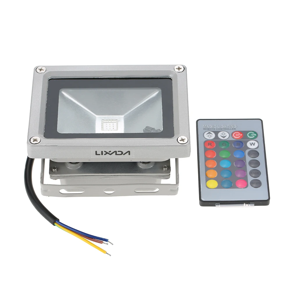 

IP65 10W RGB LED Flood Light 1pcs ultrathin projecteur led exterieur led reflector 16 Light colors