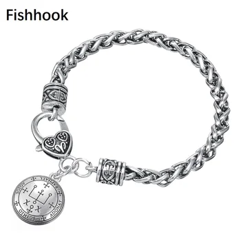 

Fishhook Sigil of Archangel Raphael Enochian Talisman Amulet Angel Charm Bracelet For Women Bangles Fashion Jewelry Gifts