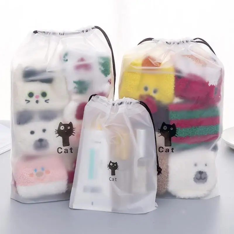 1 pc Shopping Bag Cute Cat Transparent Bag Travel Makeup Bag Women Drawstring Organizer Storage Pouch Dropshipping 1 pc Shopping Bag Cute Cat Transparent Bag Travel Makeup Bag Women Drawstring Organizer Storage Pouch Dropshipping