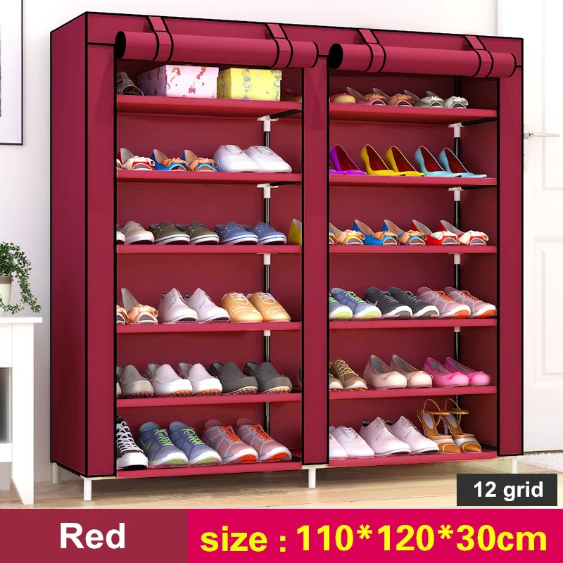 Double row 12 mesh Shoe cabinet simple furniture home storage large capacity saving space Rack Moisture proof bedroom shoe shelf