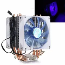 12V Dual CPU Cooler Fan Quiet Blue LED Light 92x92x25mm 3pin Powerful Fan Heatsink for Intel LGA775/1156/1155 for AMD AM2/3