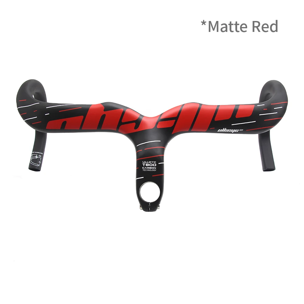 Bicycle Handlebar ULLICYC Carbon Rider Carbon Road 3K Handlebar Integrated 400/420/440*90/100/110/120mm YT340