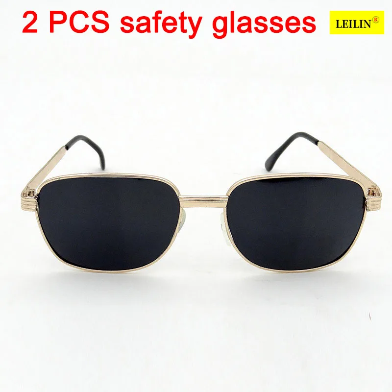 2 PCS protective glasses safety The metal frame black PC laser goggles High Quality Uv