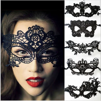 

100 pcs/bag Sexy Lady Photography Black Lace Cutout Mask Goggles Holloween Prom Party Masquerade Mask Veil