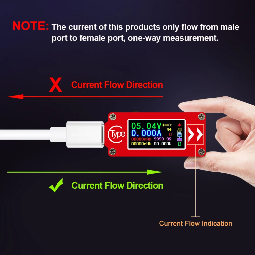 RD TC64 Type C цветной ЖК дисплей USB Вольтметр Амперметр измеритель напряжения