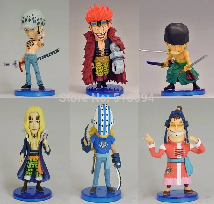 Аниме one piece Eustass Kid Basil Hawkins Trafalgar Law Apoo Killer Zoro ПВХ Фигурки коллекционные игрушки 6 шт./компл. OPFG371