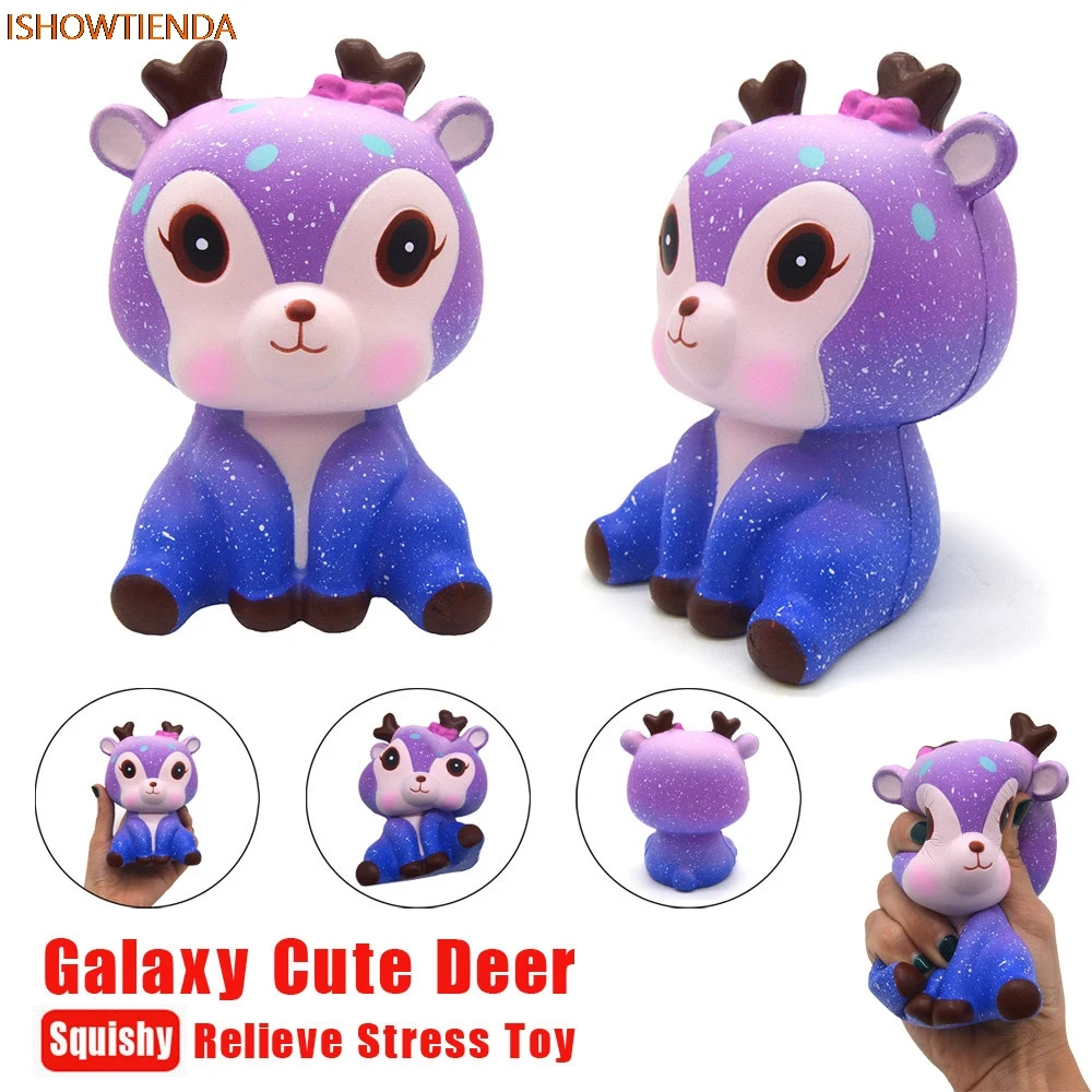 11 см Galaxy милый олень крем Ароматические Squishy замедлить рост сжатие ремень детские игрушки подарок мягкими игрушка Лидер продаж