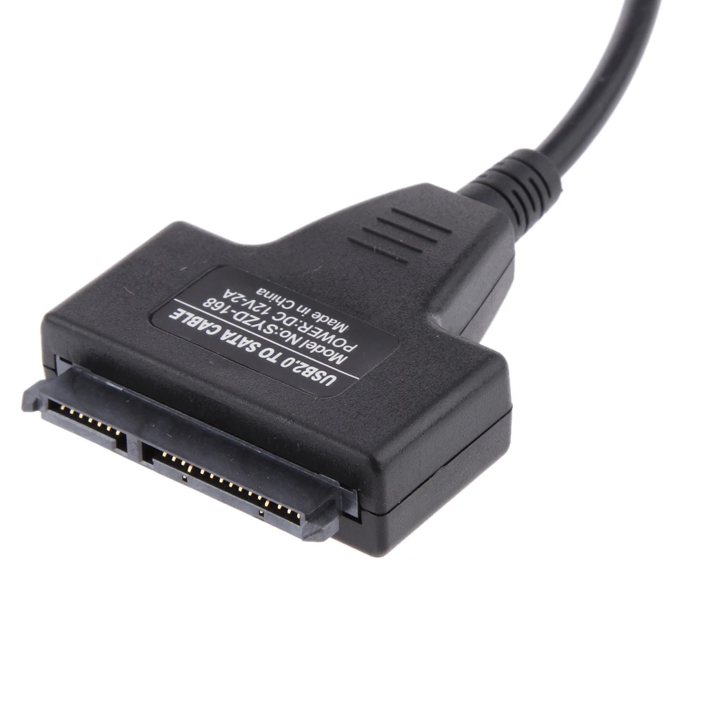 Dual USB 2.0 to SATA 15+7 (22) Pin Data Power Cable Connector for 2.5inch HDD