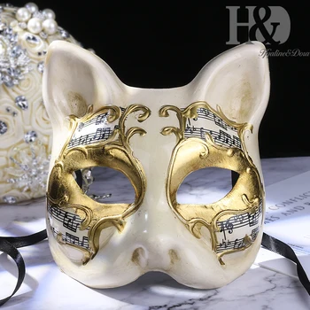 

H&D Lovely Cat Kids Party Masks Masquerade Mask Halloween Christmas Venetian Costumes Cosplay Carnival Anonymous Masks for Women