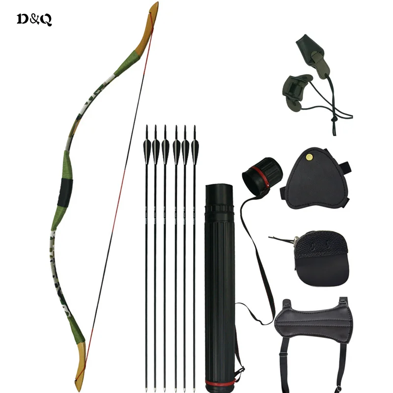 Traditional Recurve Wooden Bow Set for Lady Youth Children Kids Outdoor