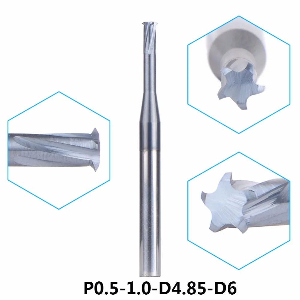 

P0.5-1.0-D4.85-D6 tungsten carbide alloy Single teeth metric thread milling cutter threading end mill single tooth cutting tool