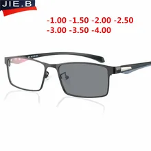 Полная оправа солнцезащитные фотохромные очки для близорукости оптические мужские Студенческие очки для близорукости очки по рецепту оправа-1,0-4,0