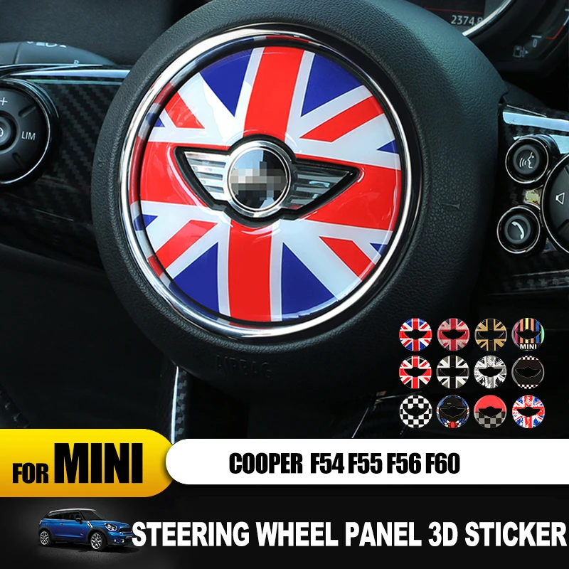 Новая панель рулевого колеса 3D наклейка эпоксидная наклейка для mini cooper F54 F55 F56 F57 F60 земляк клабман декоративная наклейка s