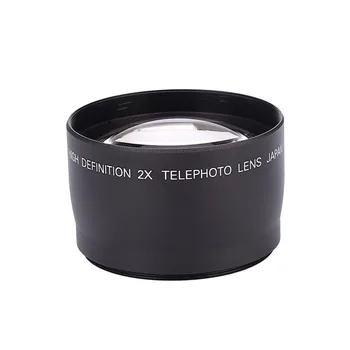 

58mm 2X Telephoto Tele Converter Lens For Digital Camera Kit Accessory Black