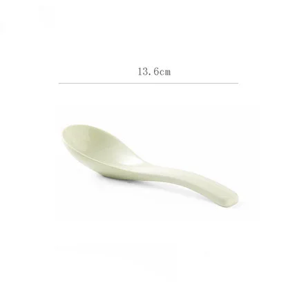 ANTOWALL бытовые керамические Длинные ручки большая ложка для супа японский рамен, ложка Корейская маленькая свежая конфетного цвета Милая десертная ложка - Цвет: small spoon green