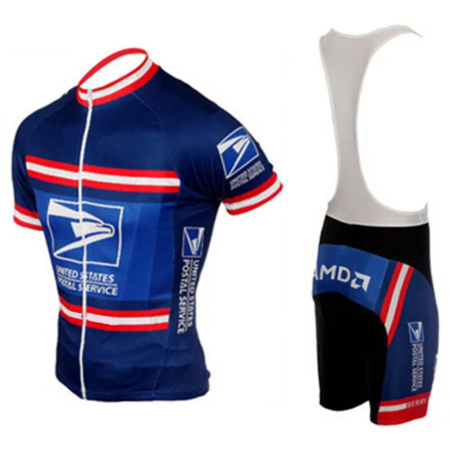 United States Postal Service Cycling Jersey Mens Short Sleeve Mtb Bike