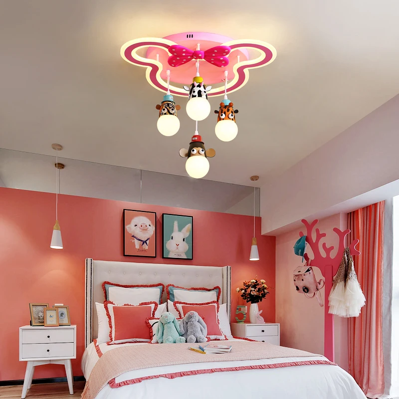 Потолочный светильник розовый спальня потолочные светильники для детской комнаты девушка гостиная подвесной домашний современный