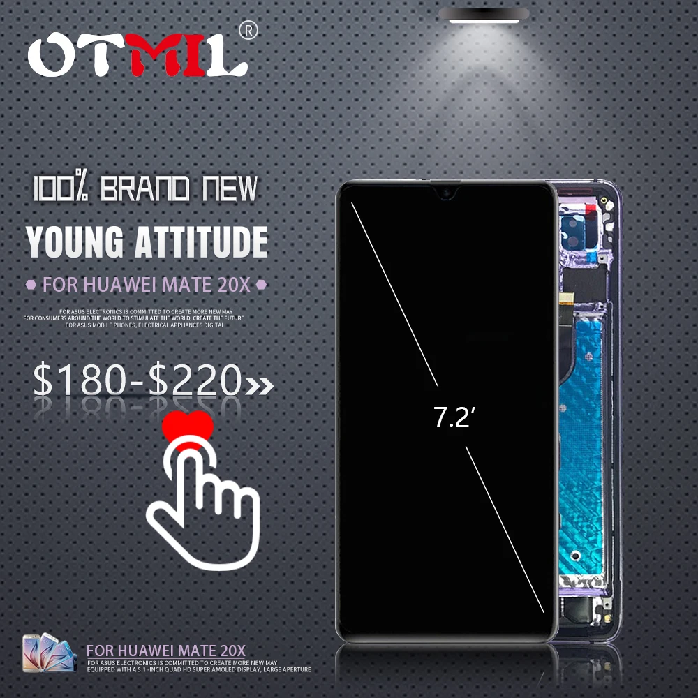 

7.2"100% New AMOLED For HUAWEI Mate 20 X LCD Display Touch Screen Frame Digitizer For HUAWEi Mate20 X Display #1