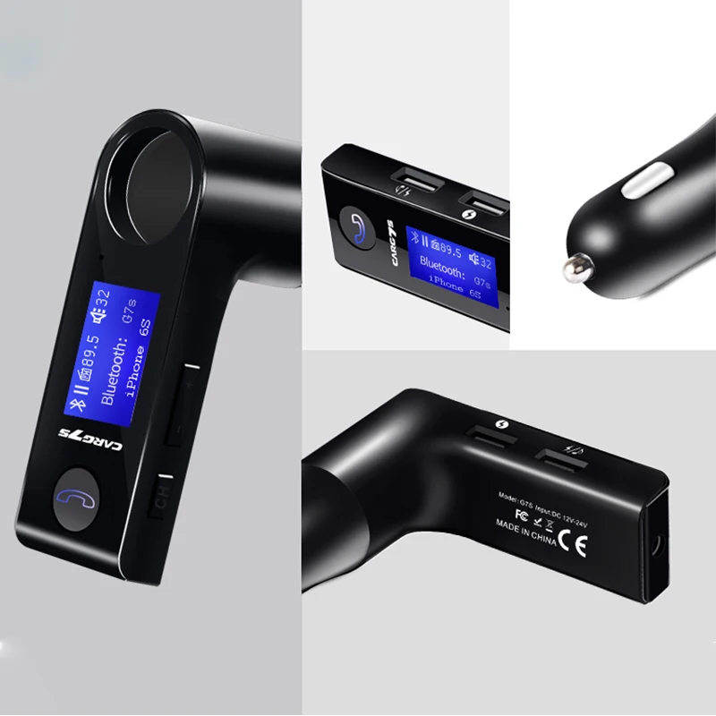 Автомобильный прикуриватель MP3 Bluetooth передатчик приемник громкой связи двойной USB Bluetooth плеер Aux передатчик автомобильное зарядное устройство G7S